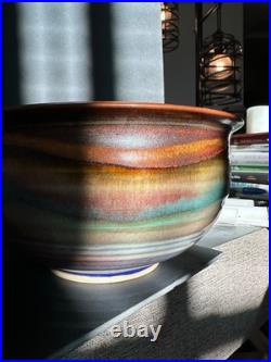 Vintage Hand Thrown Pottery Bowl by Renowned Master Potter John Preschutti, CA