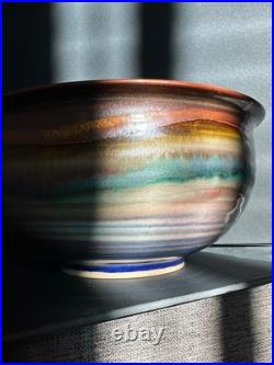 Vintage Hand Thrown Pottery Bowl by Renowned Master Potter John Preschutti, CA