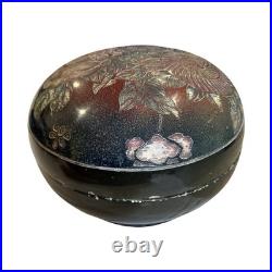 Vintage Handcrafted Ceramic Lidded Bowl Floral Carved Design Art Pottery