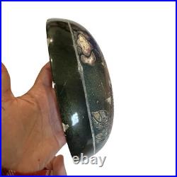 Vintage Handcrafted Ceramic Lidded Bowl Floral Carved Design Art Pottery