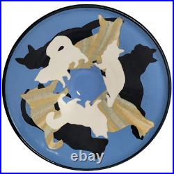 Vintage Handcrafted Kitty Cat Art Pottery Ceramic Bowl Signed by Artist 1998