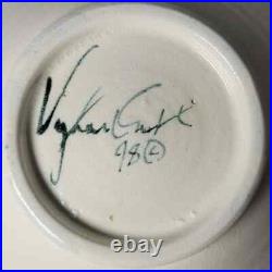 Vintage Handcrafted Kitty Cat Art Pottery Ceramic Bowl Signed by Artist 1998