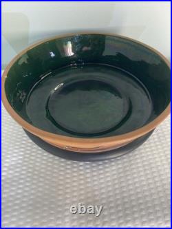 Vintage Handmade Hand Painted Mexican Azteca Folk Art Terracotta Pottery Bowl