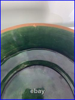 Vintage Handmade Hand Painted Mexican Azteca Folk Art Terracotta Pottery Bowl