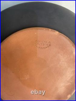 Vintage Handmade Hand Painted Mexican Azteca Folk Art Terracotta Pottery Bowl