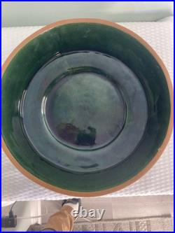 Vintage Handmade Hand Painted Mexican Azteca Folk Art Terracotta Pottery Bowl