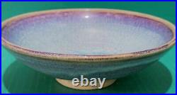 Vintage Harding Black Bowl Dated 1954 Blue Purple Glaze