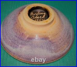 Vintage Harding Black Bowl Dated 1954 Blue Purple Glaze