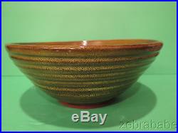 Vintage Harding Black Green/Brown Ribbed Bowl Large