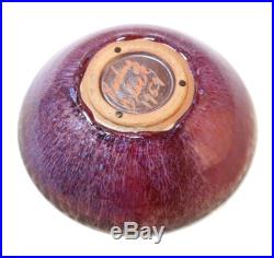 Vintage Harding Black Pottery 1959 10 Royal Purple Bowl