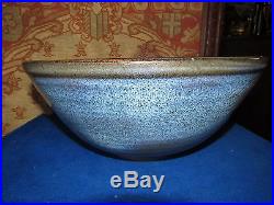 Vintage Harding Black Pottery 1961 12.5 mixed blue Bowl