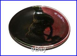 Vintage Hawaii Pottery Deep Bowl Oxblood & Black Glaze by Toshiko Takaezu (Cwo)