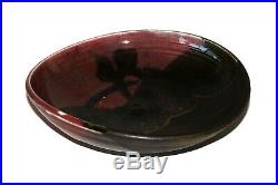 Vintage Hawaii Pottery Deep Bowl Oxblood & Black Glaze by Toshiko Takaezu (Cwo)
