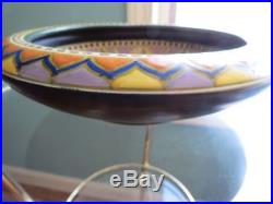 Vintage Holland Gouda Art Deco Nouveau Dish Bowl Vase Multi-colored 10.5