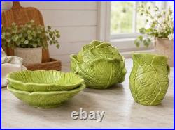 Vintage Holland Mold Green Cabbageware Lettuce Ware Tureen Bowls Pitcher Set Vintage Holland Mold Green Cabbageware Lettuce Ware Tureen Bowls Pitcher Set