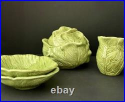 Vintage Holland Mold Green Cabbageware Lettuce Ware Tureen Bowls Pitcher Set