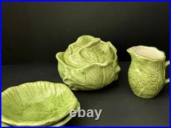 Vintage Holland Mold Green Cabbageware Lettuce Ware Tureen Bowls Pitcher Set Vintage Holland Mold Green Cabbageware Lettuce Ware Tureen Bowls Pitcher Set
