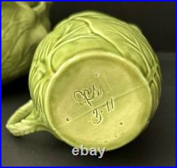 Vintage Holland Mold Green Cabbageware Lettuce Ware Tureen Bowls Pitcher Set Vintage Holland Mold Green Cabbageware Lettuce Ware Tureen Bowls Pitcher Set