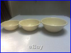 Vintage Homer Laughlin Embossed Kitchen Kraft Mixing Bowls in Ivory (3 Sizes)