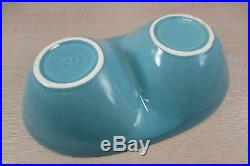 Vintage Homer Laughlin Woolworth / Harlequin Divided Bowl Turquoise Rare