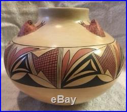 Vintage Hopi FROG POTTERY BOWL Eunice First Fawn Navasie (1920-1992) c92 LRG Pot