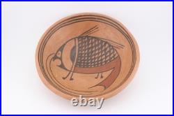Vintage Hopi Native American polychrome bowl mimbres inspired fish design 6.5