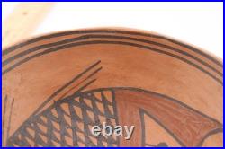 Vintage Hopi Native American polychrome bowl mimbres inspired fish design 6.5