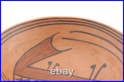 Vintage Hopi Native American polychrome bowl mimbres inspired fish design 6.5