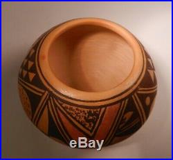 Vintage Hopi Nuva Mana Pottery Bowl, Signed, Colorful, Designed, Arizona Estate
