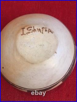Vintage Hopi hand-painted pottery bowl signed by I. Shupla