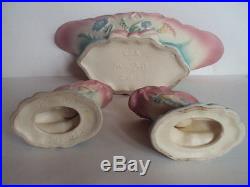 Vintage Hull Bowknot Console Bowl And Candles Holders Set. L@@k