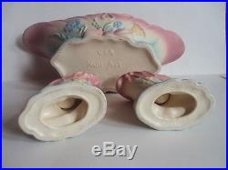 Vintage Hull Bowknot Console Bowl B-16-13 1/2 with Candle Holders. Excellent