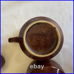 Vintage Hull Brown Drip Pottery Bowls Soup Crocks Salt Pepper 12 Pc Lot USA