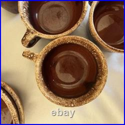 Vintage Hull Brown Drip Pottery Bowls Soup Crocks Salt Pepper 12 Pc Lot USA