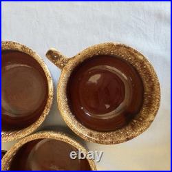 Vintage Hull Brown Drip Pottery Bowls Soup Crocks Salt Pepper 12 Pc Lot USA