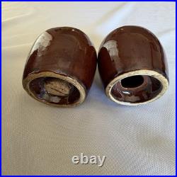 Vintage Hull Brown Drip Pottery Bowls Soup Crocks Salt Pepper 12 Pc Lot USA