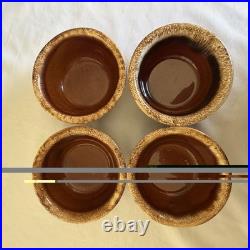 Vintage Hull Brown Drip Pottery Bowls Soup Crocks Salt Pepper 12 Pc Lot USA