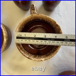 Vintage Hull Brown Drip Pottery Bowls Soup Crocks Salt Pepper 12 Pc Lot USA
