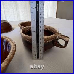 Vintage Hull Brown Drip Pottery Bowls Soup Crocks Salt Pepper 12 Pc Lot USA