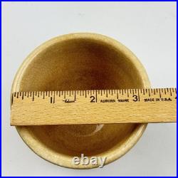 Vintage Hull Pottery Beehive Custard Cup Bowl Green Stripe Yellow Ware 2.5 USA