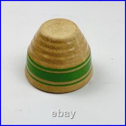 Vintage Hull Pottery Beehive Custard Cup Bowl Green Stripe Yellow Ware 2.5 USA