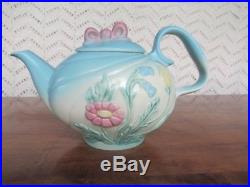 Vintage Hull Pottery, Bow Knot Pattern Teapot withLid, Sugar Bowl withLid, Creamer