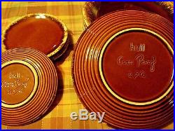 Vintage Hull Pottery Brown Drip Oven Proof 24 pc Plates bowls cups servers