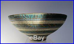 Vintage Incised Striped Italian Pottery Bowl