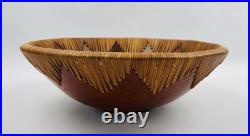Vintage Indigenous Hand-Made Rattan Rimmed 13 Terracotta Bowl
