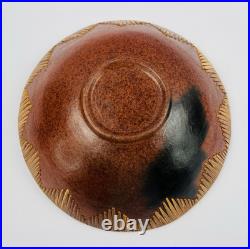 Vintage Indigenous Hand-Made Rattan Rimmed 13 Terracotta Bowl