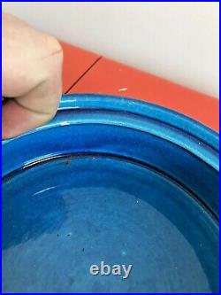 Vintage Italian Aldo Londi Bitossi Rimini Blue Lidded Bowl Rosenthal Netter Rare