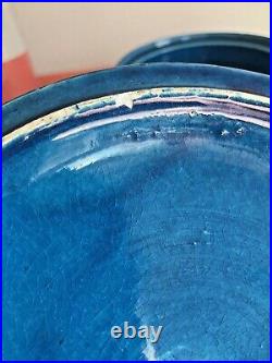 Vintage Italian Aldo Londi Bitossi Rimini Blue Lidded Bowl Rosenthal Netter Rare