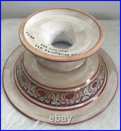 Vintage Italian Cottura Ceramiche Pedestal Bowl Hand Painted Magnanelli Gubbio