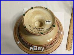 Vintage Italian Cottura Pedestal Bowl Hand Painted Magnanelli Gubbio 12 Inch